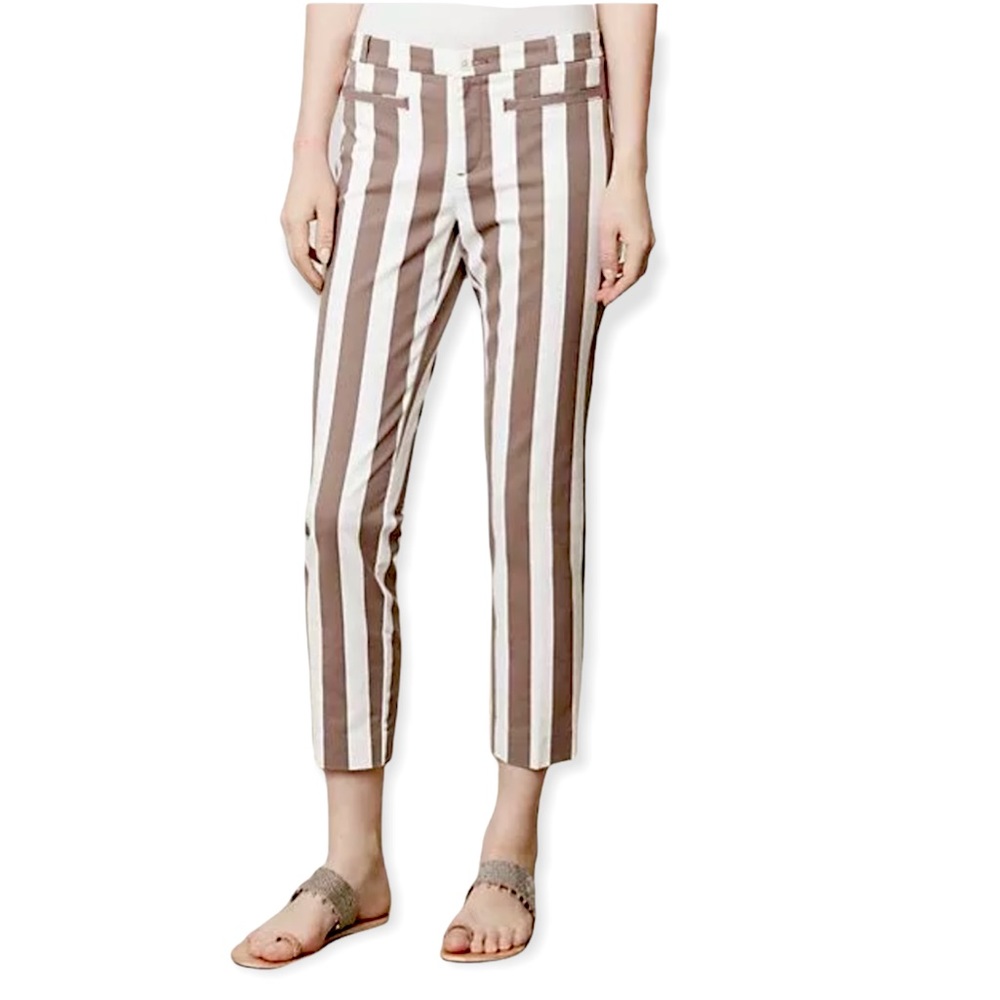 Anthropologie Cartonnier Ruled Charlie Trousers Pants Sz 10